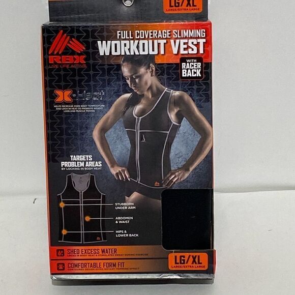 RBX X Heat Women's Black Weight Loss W/ Racerback Workout Vest Size Large/XL NWT - Picture 2 of 12